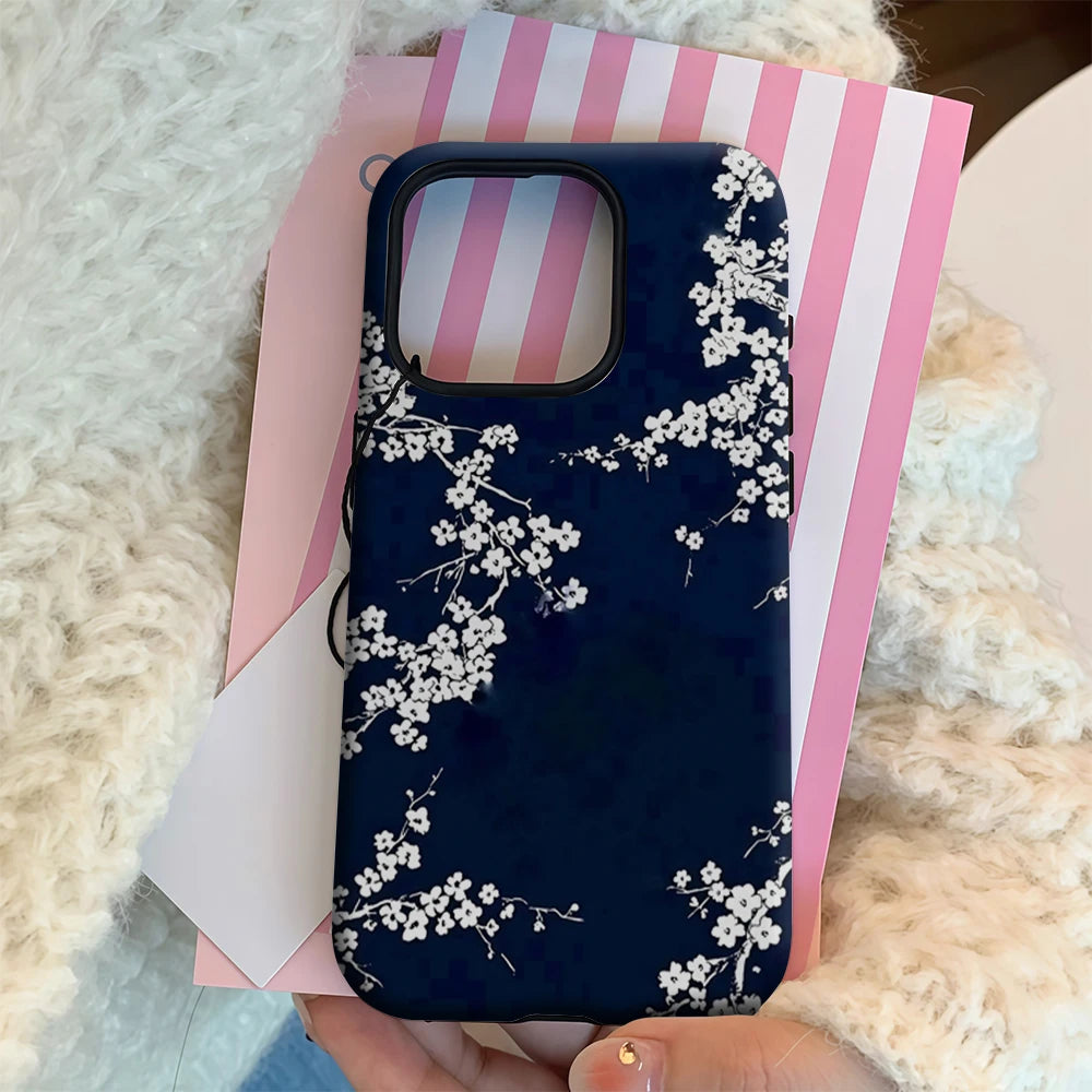 Midnight Blossom IPhone17 Must-Haves Phone Case for IPhone 17 16 15 14 13 12 11 Pro Max Plus Double-layer Back Cover