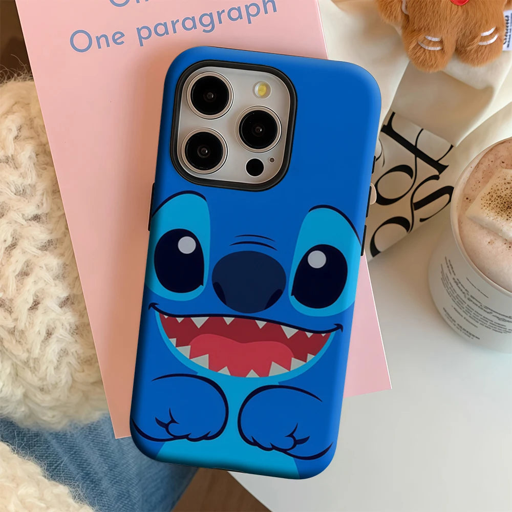 Cute Stitch IPhone17 Must-Haves Phone Case for IPhone 17 16 15 14 13 12 Pro Max Plus Double-layer Back Cover