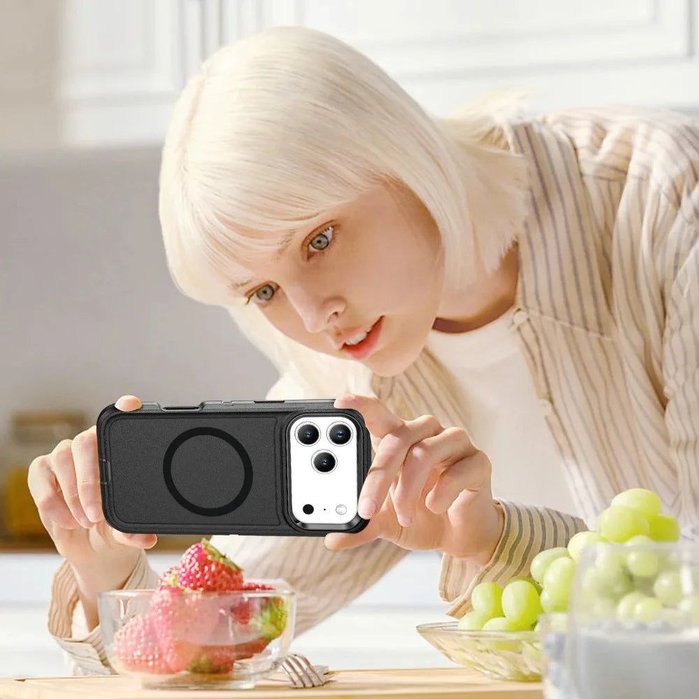 3in1 Heavy Military Otter Armor Box Shockproof Phone Case for iPhone 17 Air 16 15 14 Pro Max For Magsafe Wireless Charging Cover