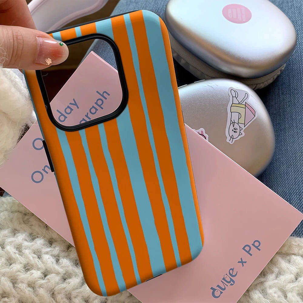 Orange & Sky Blue Hand IPhone17 Must-Haves Phone Case for IPhone 17 16 15 14 13 Pro Max Plus Double-layer Back Cover