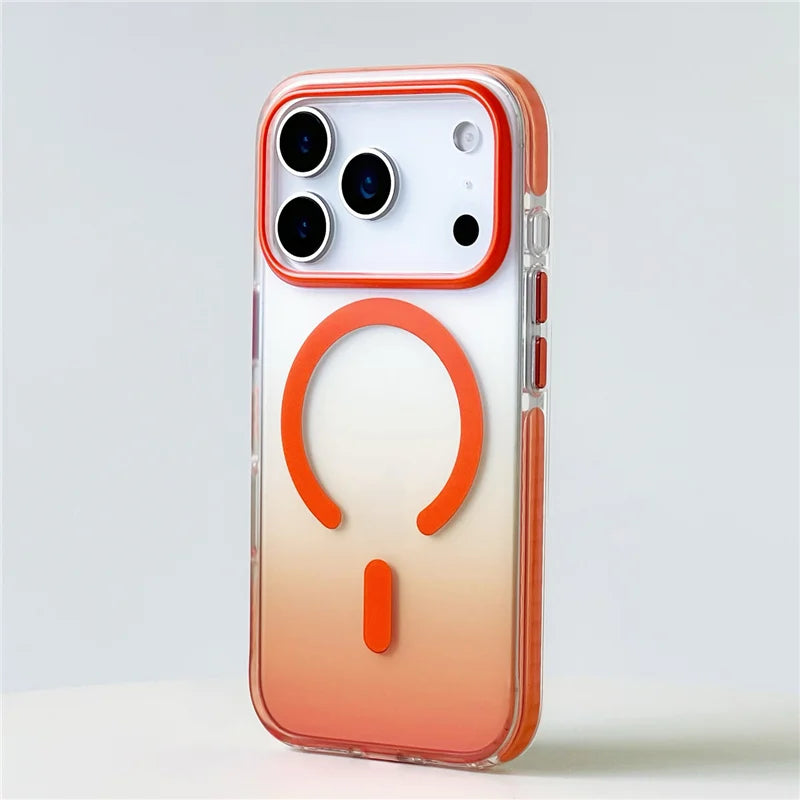 Gradient Color Matte Shockproof Magsafe Case For iPhone 17 Air 16Pro 17Pro Max Hybrid Wireless Charge Magnetic Hard Back Cover