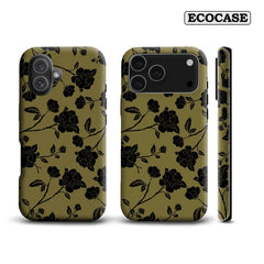 Black Floral on Olive IPhone17 Must-Haves Phone Case for IPhone 17 16 15 14 13 12 11 Pro Max Plus Double-layer Back Cover