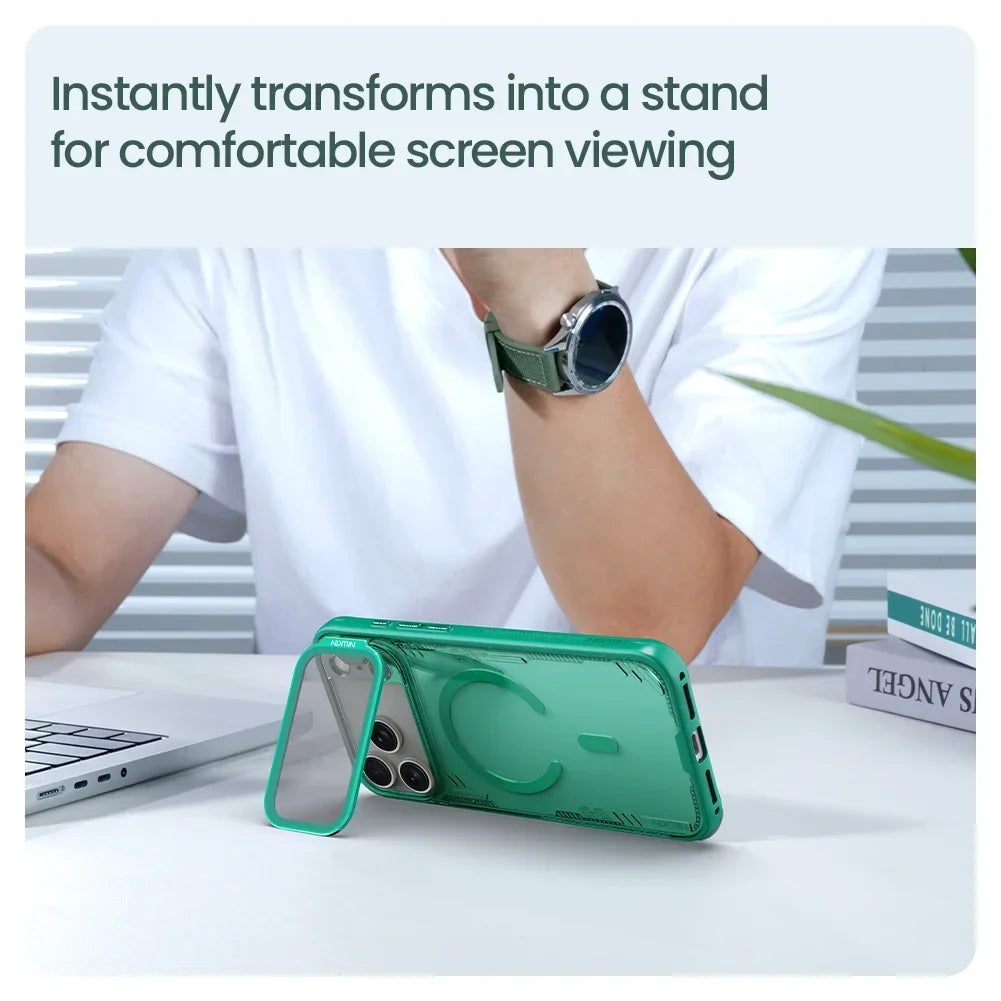 Nillkin For iPhone 17 Pro max / 17 Pro Case Iceblade Prop Magnetic Privacy Lens Camera Protect Cover with Stand Phone Case