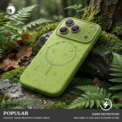 for Magsafe Case for iPhone 17 Air 15 16 14 13 Pro Max Natural Cowhide Lychee Leather Magnetic Protector Luxury Phone Back Cover