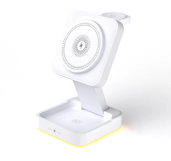 30W 3 in 1 Foldable Charging Station Fast Magnetic Wireless Charger Stand for iPhone 15 14 13 12 Apple Watch 8 7 6 Airpods Pro