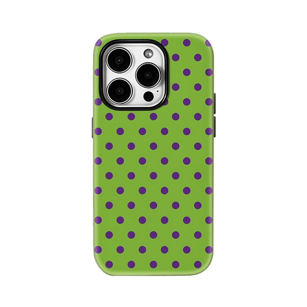 Green Purple Polka Dots IPhone17 Must-Haves Phone Case for IPhone 17 16 15 14 13 12 11 Pro Max Plus Double-layer Back Cover