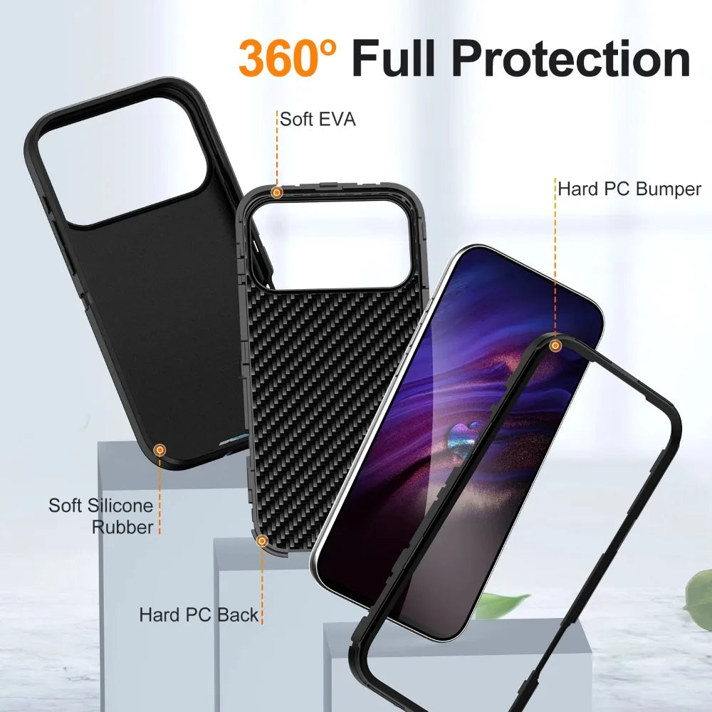 3in1 Heavy Military Otter Armor Box Shockproof Phone Case for iPhone 17 Air 16 15 14 Pro Max For Magsafe Wireless Charging Cover