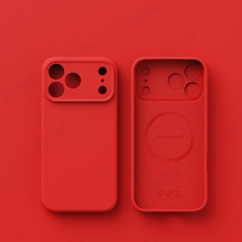 Matte Skin Liquid Silicone Case for Iphone 17 Pro Max Magnetic Magsafe Wireless Charging Candy Bumper for Iphone 17 Air 17pro