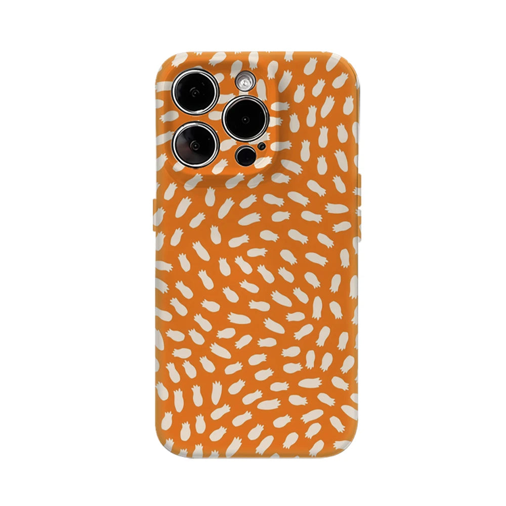 Whimsical Orange Pattern IPhone17 Must-Haves Phone Case for IPhone 17 16 15 14 13 12 11 Pro Max Plus Double-layer Back Cover