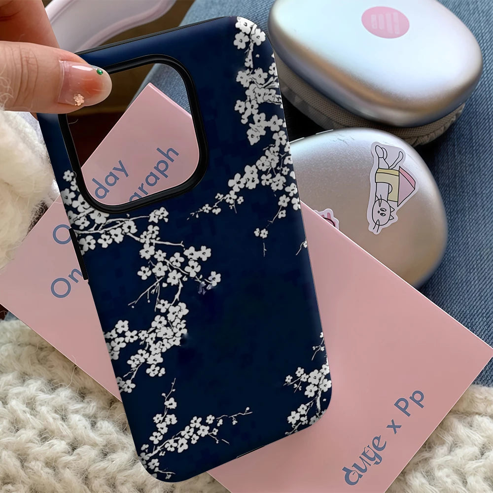 Midnight Blossom IPhone17 Must-Haves Phone Case for IPhone 17 16 15 14 13 12 11 Pro Max Plus Double-layer Back Cover