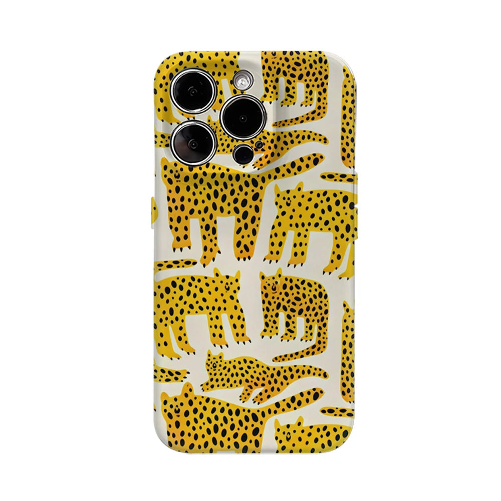 Cheetah Pattern IPhone17 Must-Haves Phone Case for IPhone 17 16 15 14 13 12 11 Pro Max Plus Double-layer Back Cover