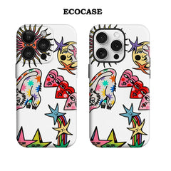 Personified Celestial Stickers IPhone17 Must-Haves Phone Case for IPhone 17 16 15 14 13 12 Pro Max Plus Double-layer Back Cover