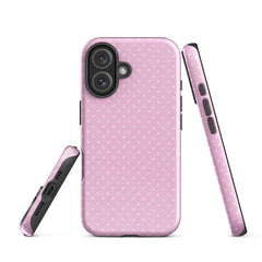 White Polka Dots In Pink Phone Case for iPhone 16 15 14 13 12 11 X XS XR XSMAX 7 8 Pro Max Plus Luxury Double-layer Back Cover
