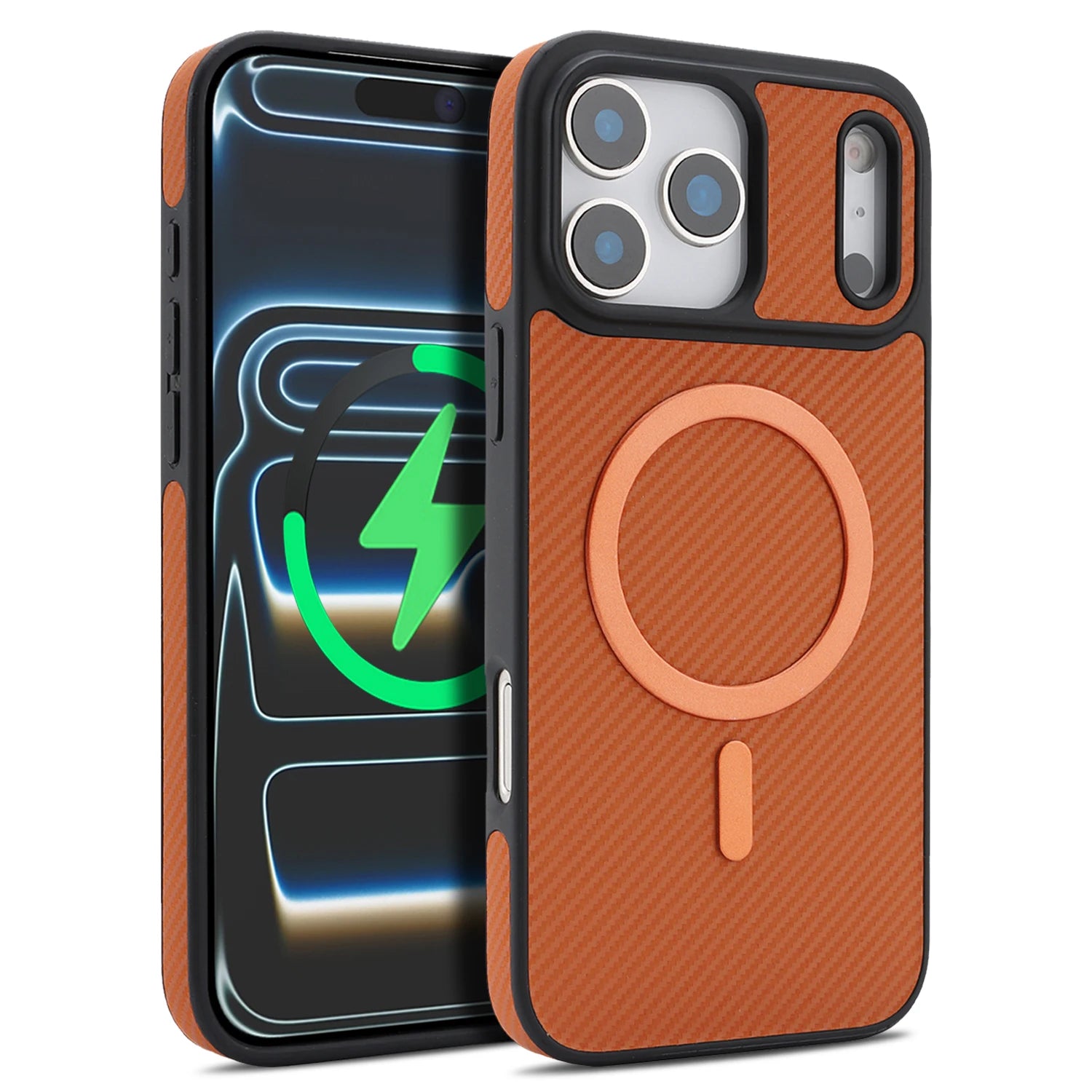 Carbon fiber leather magnetic phone case, suitable for iPhone 17 16 15 14 13 12 Pro Max Plus Air Pro protective case