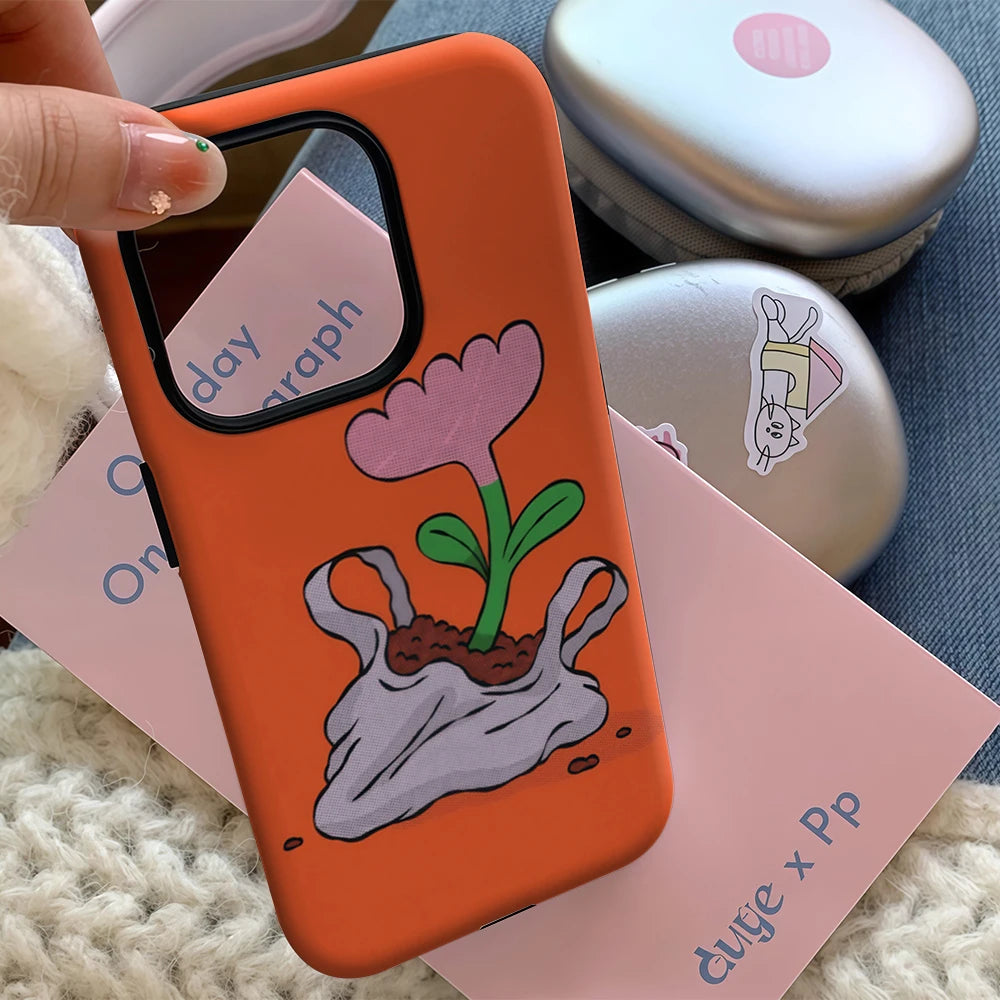 Flower in Plastic Bag IPhone17 Must-Haves Phone Case for IPhone 17 16 15 14 13 12 Pro Max Plus Double-layer Back Cover