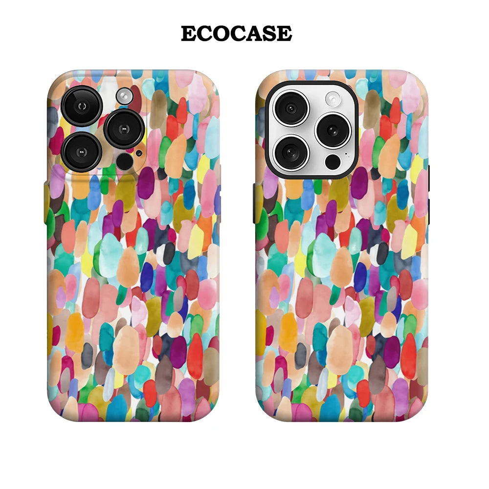 Colorful Watercolor Shapes IPhone17 Must-Haves Phone Case for IPhone 17 16 15 14 13 12 11 Pro Max Plus Double-layer Back Cover