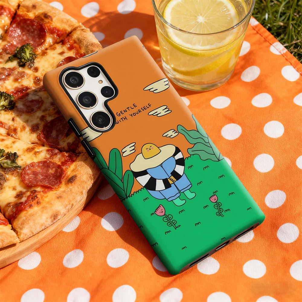 Wholesome Self-Care Phone Case for Samsung Galaxy S25 Ultra S24 S23 Ultra Plus Glossy Double-layer Back Cover