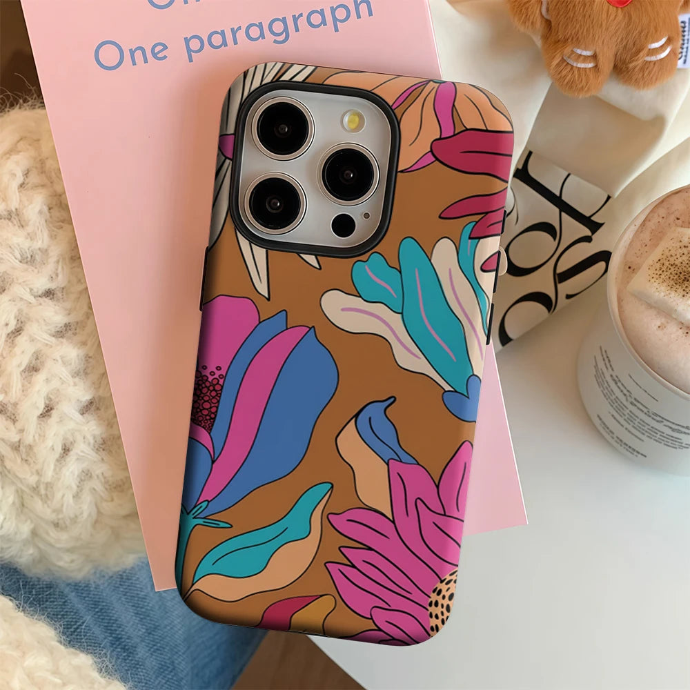 Retro Floral Pop Art Mix IPhone17 Must-Haves Phone Case for IPhone 17 16 15 14 13 12 Pro Max Plus Double-layer Back Cover