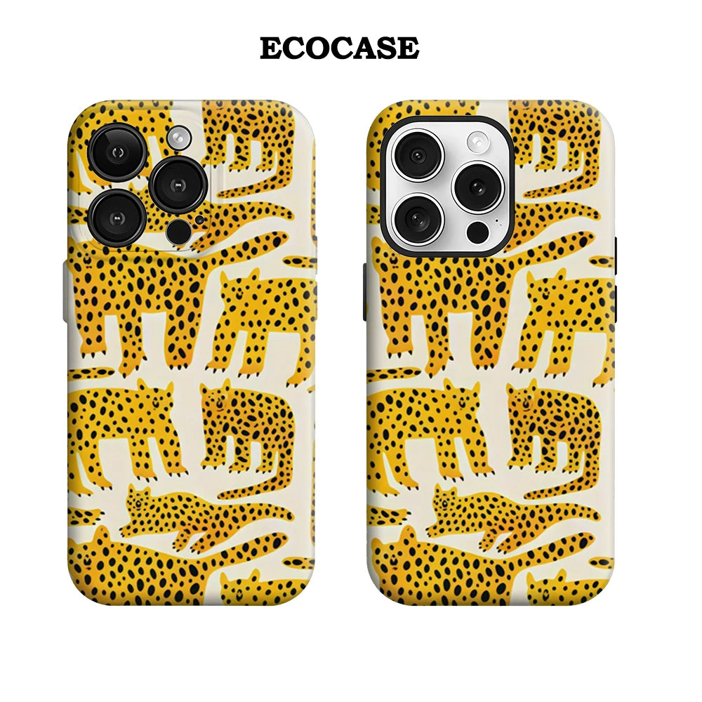 Cheetah Pattern IPhone17 Must-Haves Phone Case for IPhone 17 16 15 14 13 12 11 Pro Max Plus Double-layer Back Cover