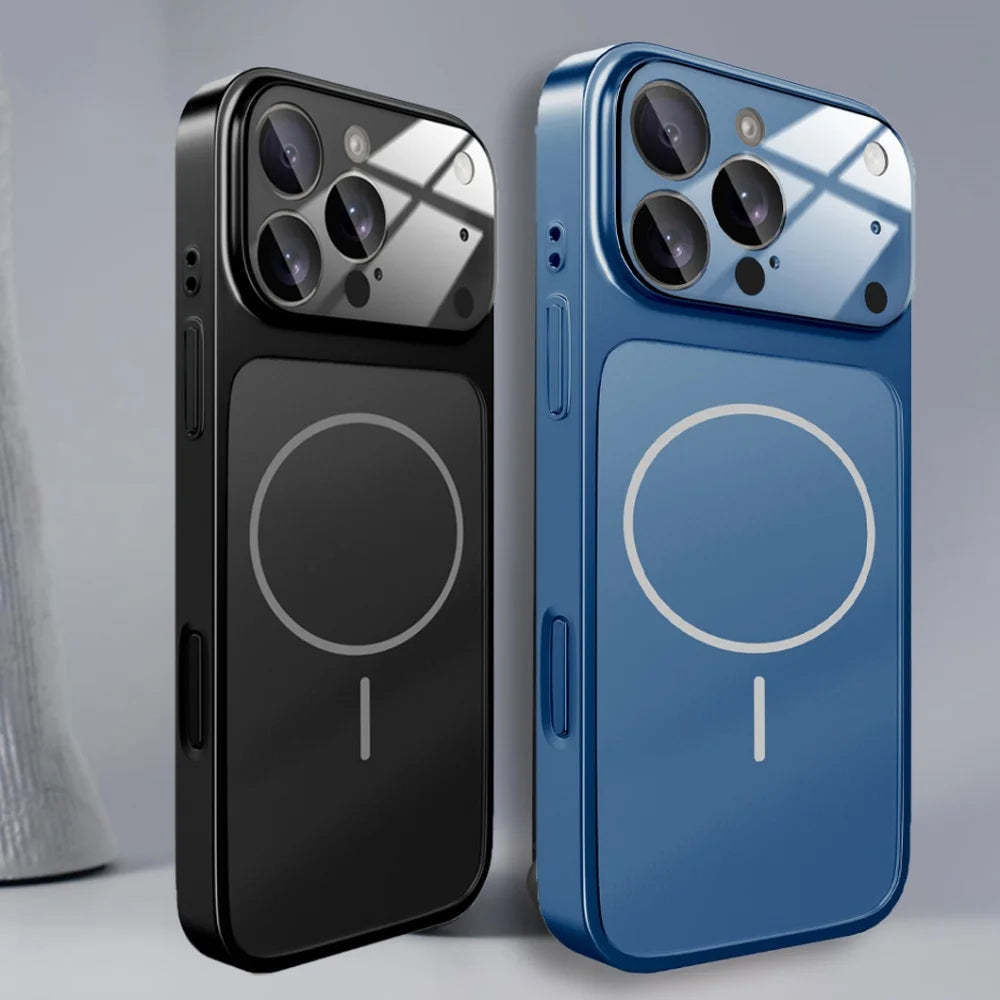 Luxury Original For Magsafe Matte Armor Case For iPhone 17 Air 16 15 14 13 Pro Max Funda Wireless Charging Hard Magnetic Cover