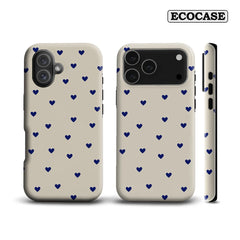 Vintage Navy Heart Ditsy IPhone17 Must-Haves Phone Case for IPhone 17 16 15 14 13 12 Pro Max Plus Double-layer Back Cover
