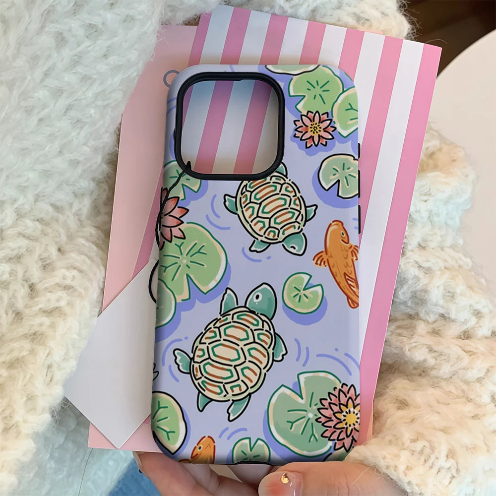 Pond Turtle Dream IPhone17 Must-Haves Phone Case for IPhone 17 16 15 14 13 12 Pro Max Plus Double-layer Back Cover