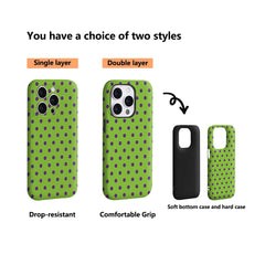 Green Purple Polka Dots IPhone17 Must-Haves Phone Case for IPhone 17 16 15 14 13 12 11 Pro Max Plus Double-layer Back Cover