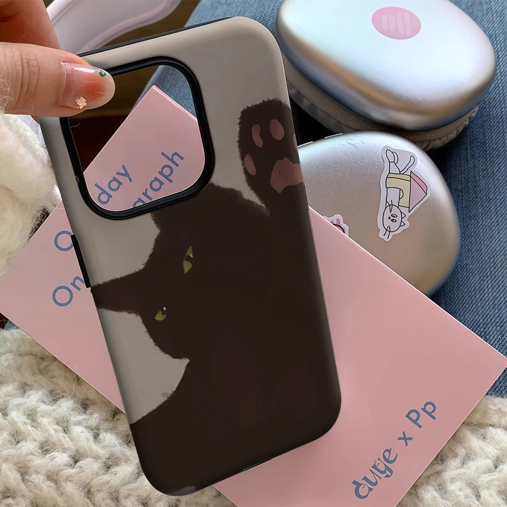 Black Cat Paws Out IPhone17 Must-Haves Phone Case for IPhone 17 16 15 14 13 12 Pro Max Plus Double-layer Back Cover