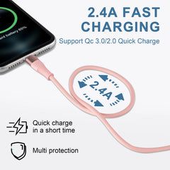 3-Pack Colorful Silicone USB fast charger Cable 10FT Fast Charging MFI Certified Data Cable for iPhone 5 6 7 8 X 12 13 14