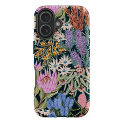 Moonlit Floral Phone Case for iPhone 17 16e 16 15 14 13 12 11 X XS XR XSMAX 7 8 Air Pro Max Plus Luxury Double-layer Back Cover