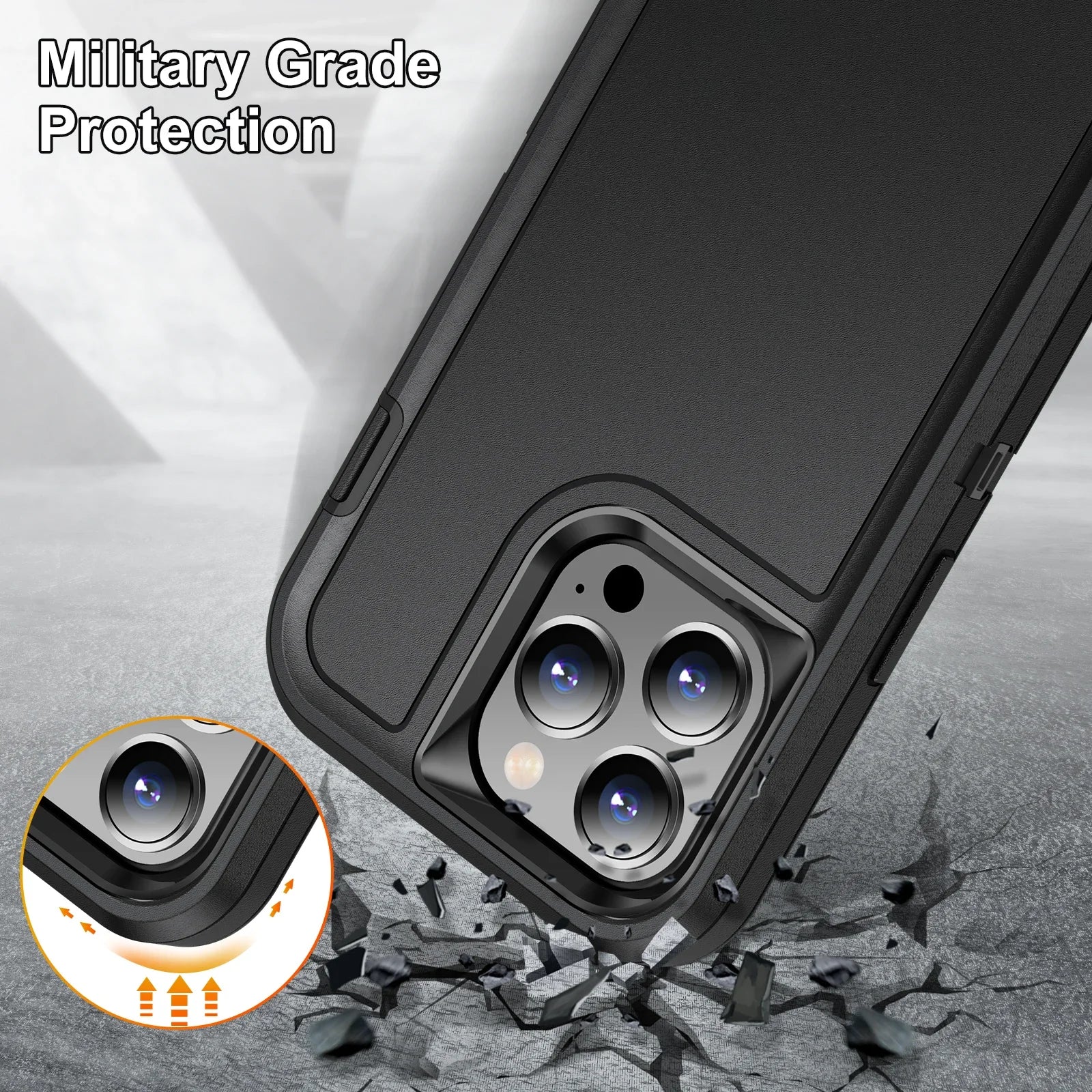 3 in 1 Defend Armor Shockproof Case For iPhone 11 12 13 14 15 Plus 16 17 Pro Max 7 8 SE 2022 Xs XR Plastic Frame TPU Back Cover