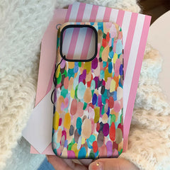 Colorful Watercolor Shapes IPhone17 Must-Haves Phone Case for IPhone 17 16 15 14 13 12 11 Pro Max Plus Double-layer Back Cover