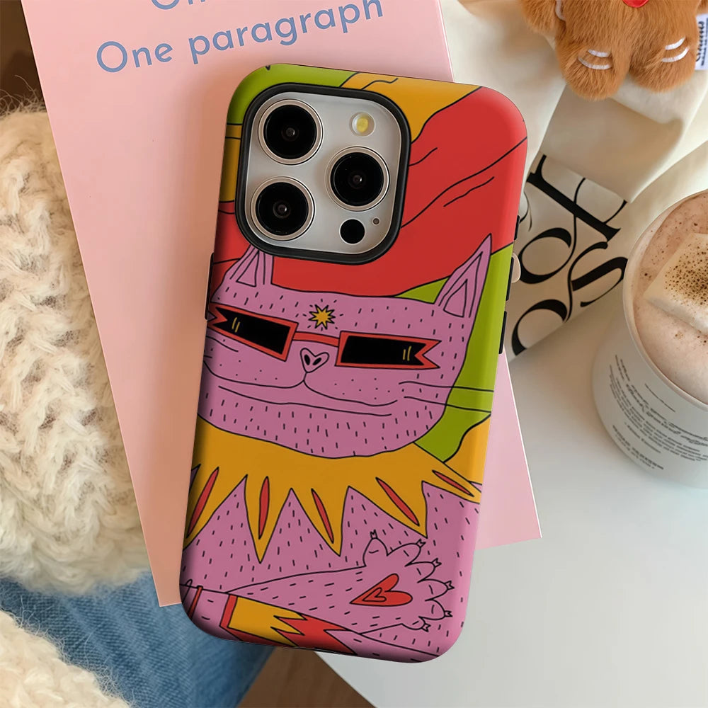 Groovy Cat IPhone17 Must-Haves Phone Case for IPhone 17 16 15 14 13 12 11 Pro Max Plus Double-layer Back Cover