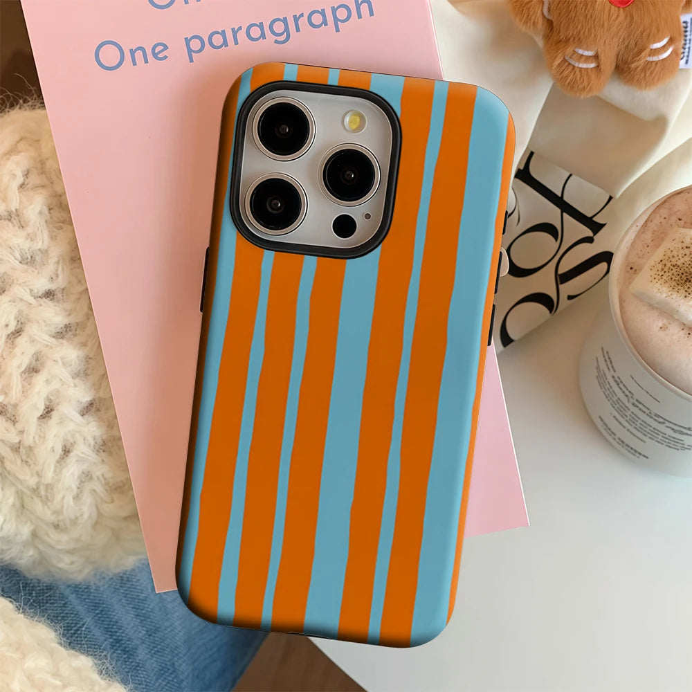 Orange & Sky Blue Hand IPhone17 Must-Haves Phone Case for IPhone 17 16 15 14 13 Pro Max Plus Double-layer Back Cover