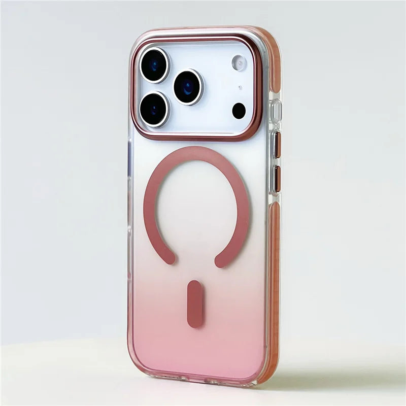 Gradient Color Matte Shockproof Magsafe Case For iPhone 17 Air 16Pro 17Pro Max Hybrid Wireless Charge Magnetic Hard Back Cover