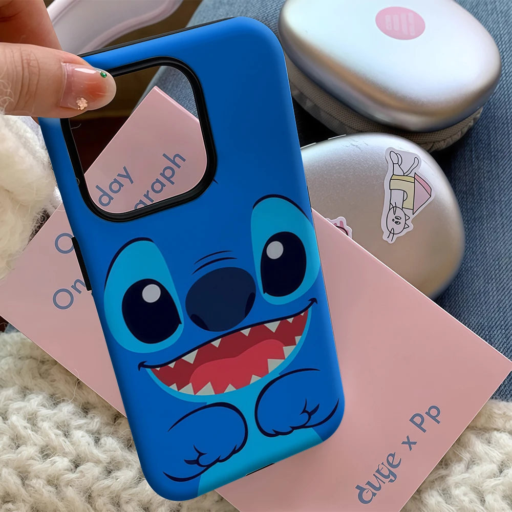 Cute Stitch IPhone17 Must-Haves Phone Case for IPhone 17 16 15 14 13 12 Pro Max Plus Double-layer Back Cover