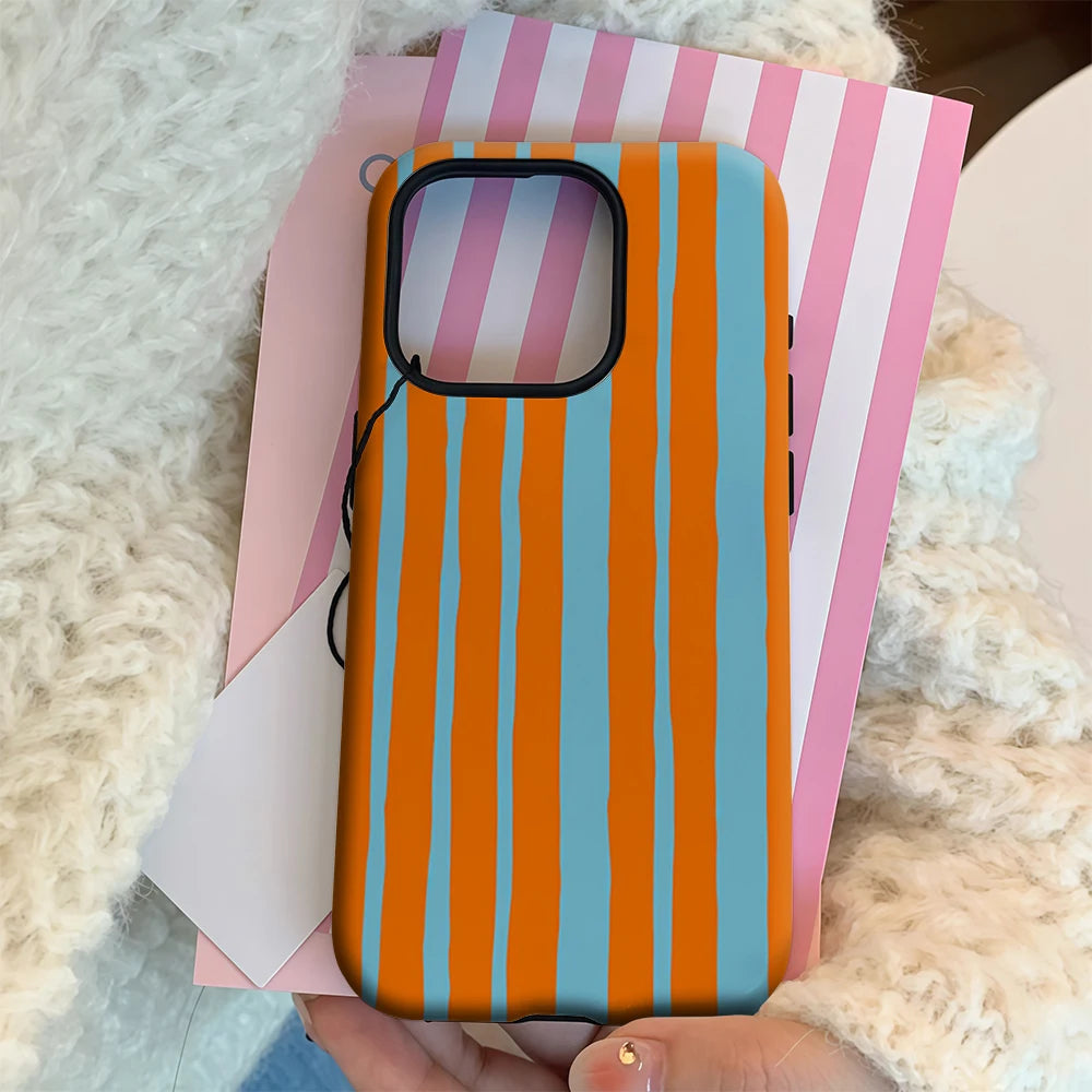 Orange & Sky Blue Hand IPhone17 Must-Haves Phone Case for IPhone 17 16 15 14 13 Pro Max Plus Double-layer Back Cover