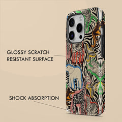 Clmj Wildlife graffiti Phone Case for iPhone 16 15 14 13 12 11 X XS XR XSMAX 7 8 Pro Max Plus Luxury Double-layer Back Cover