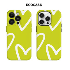 Lime Heart Outlines IPhone17 Must-Haves Phone Case for IPhone 17 16 15 14 13 12 11 Pro Max Plus Double-layer Back Cover