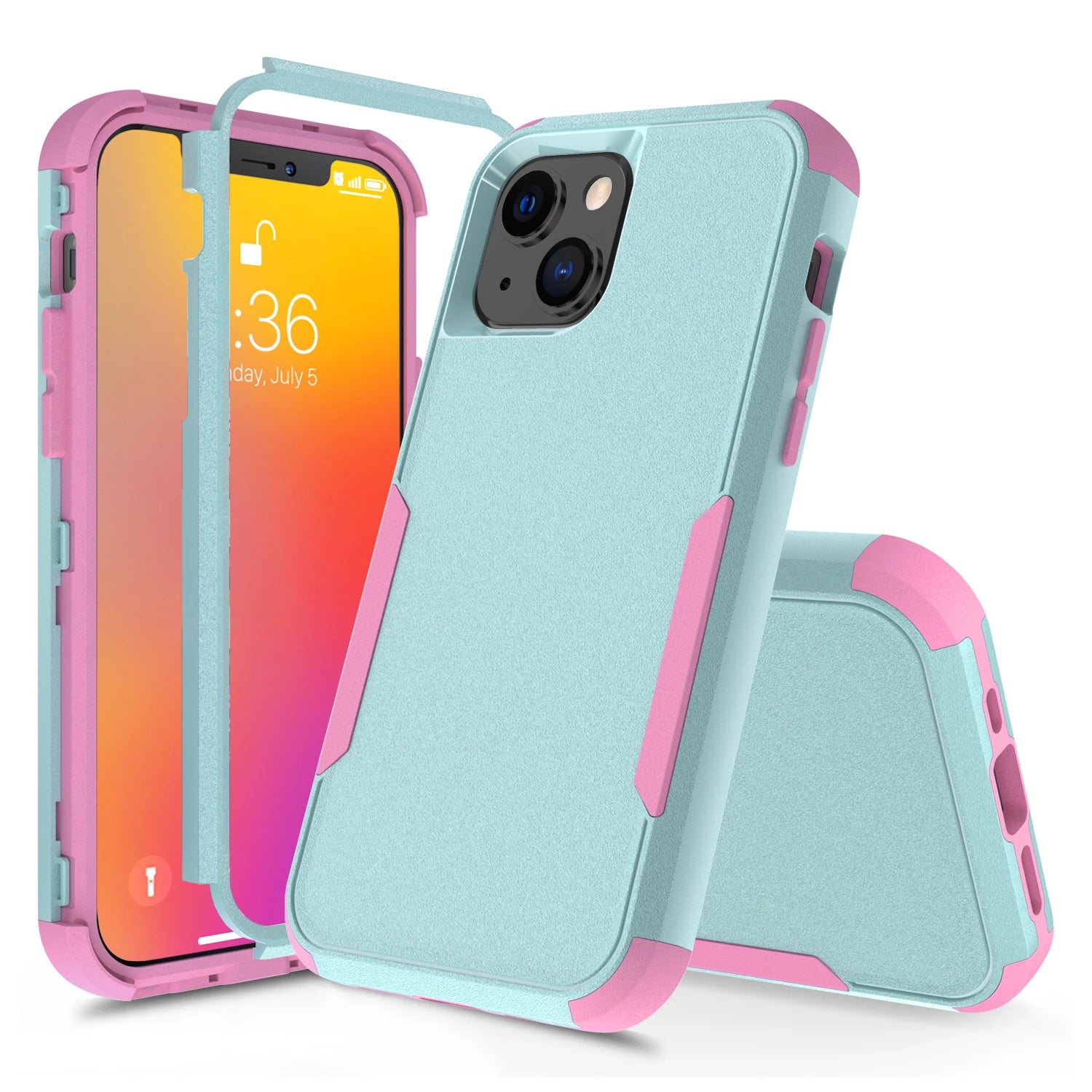 3 Layer Case for iPhone17 16 15 14 13 Pro Max Mini 12 11 7 8 Plus XS Max XR Luxury Armor Shockproof Soft Bumpers Hard Cover