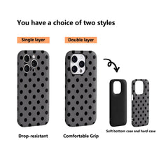 Classic Black Polka Dots IPhone17 Must-Haves Phone Case for IPhone 17 16 15 14 13 12 11 Pro Max Plus Double-layer Back Cover