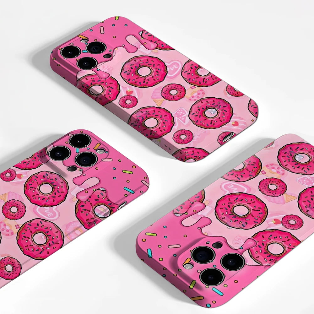Pink Donut Delight IPhone17 Must-Haves Phone Case for IPhone 17 16 15 14 13 12 11 Pro Max Plus Double-layer Back Cover