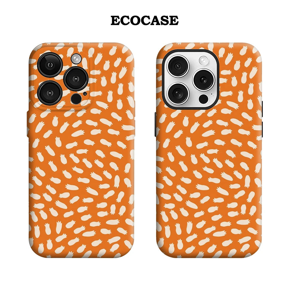 Whimsical Orange Pattern IPhone17 Must-Haves Phone Case for IPhone 17 16 15 14 13 12 11 Pro Max Plus Double-layer Back Cover