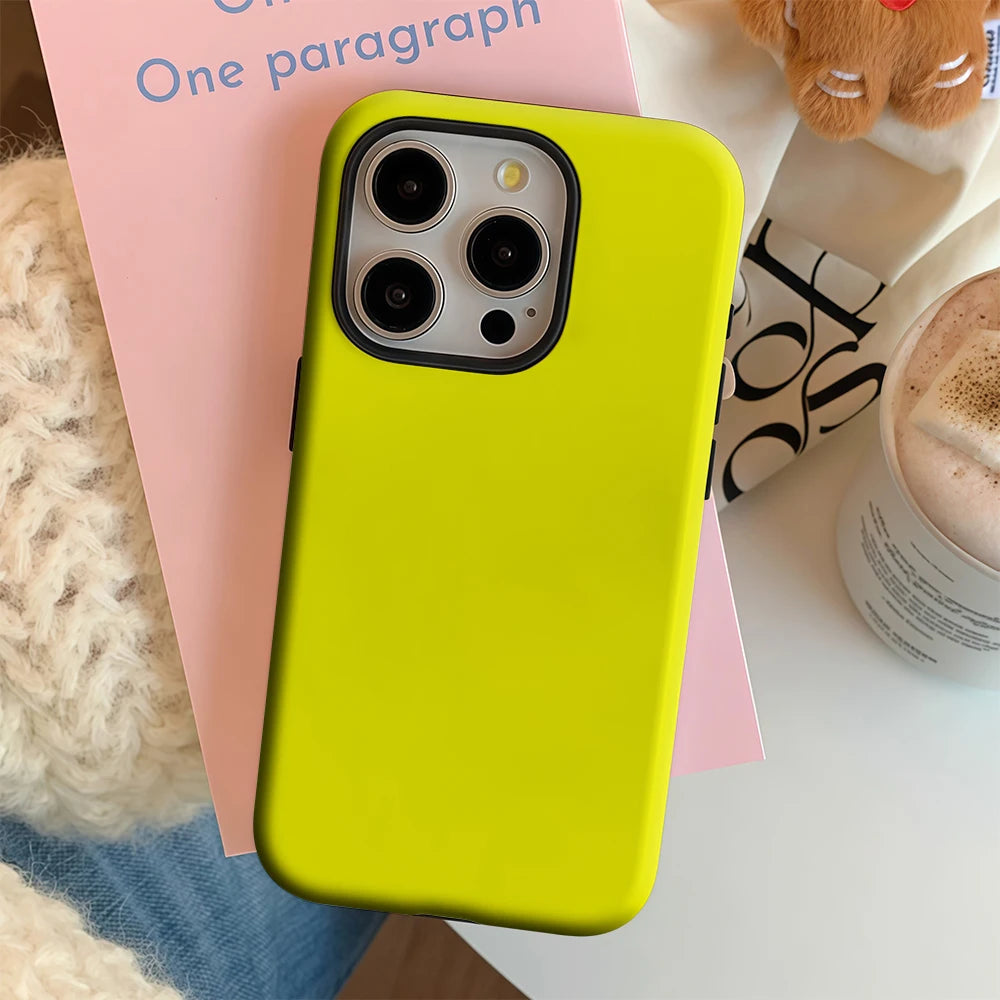 Fluorescent Yellow IPhone17 Must-Haves Phone Case for IPhone 17 16 15 14 13 12 11 Pro Max Plus Double-layer Back Cover