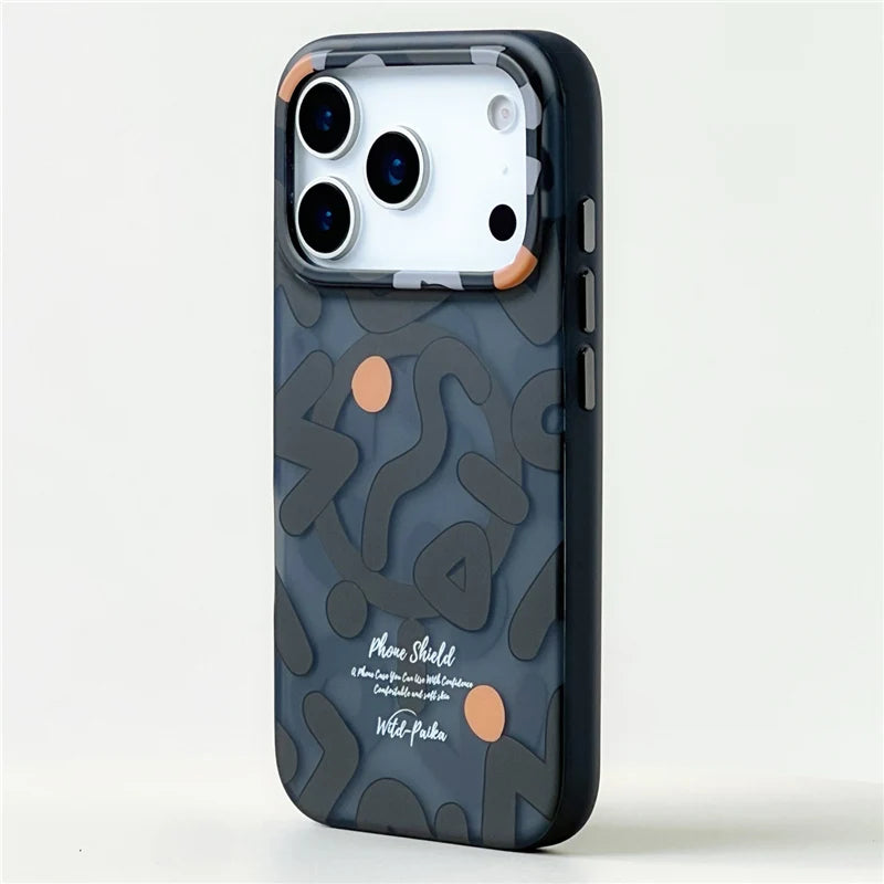 Trendy Graffiti Pattern for Magsafe Wireless Charge Case For iPhone 17Air 17Pro 16 15 17Pro Max Matte Shockproof Magnetic Cover