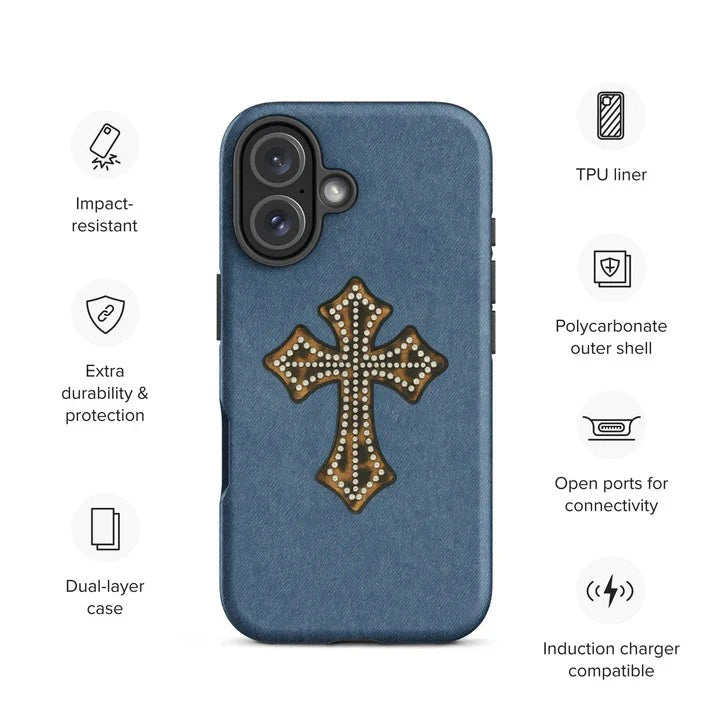 Luxury Cross Phone Case for iPhone 16 15 14 13 12 11 X XS XR XSMAX 7 8 Pro Max Plus Luxury Double-layer Back Cover