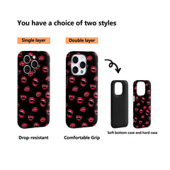 Vampire Lips Pattern IPhone17 Must-Haves Phone Case for IPhone 17 16 15 14 13 12 Pro Max Plus Double-layer Back Cover