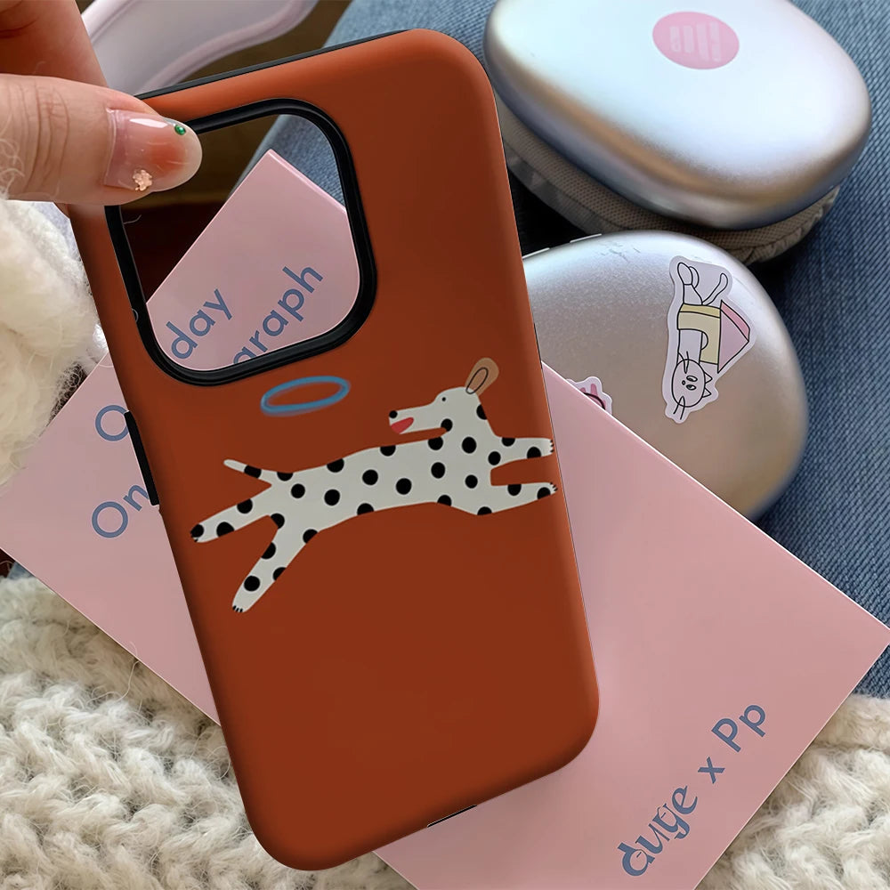 Retro Dalmatian Fetch Fun IPhone17 Must-Haves Phone Case for IPhone 17 16 15 14 13 12 Pro Max Plus Double-layer Back Cover