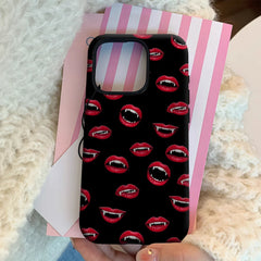 Vampire Lips Pattern IPhone17 Must-Haves Phone Case for IPhone 17 16 15 14 13 12 Pro Max Plus Double-layer Back Cover