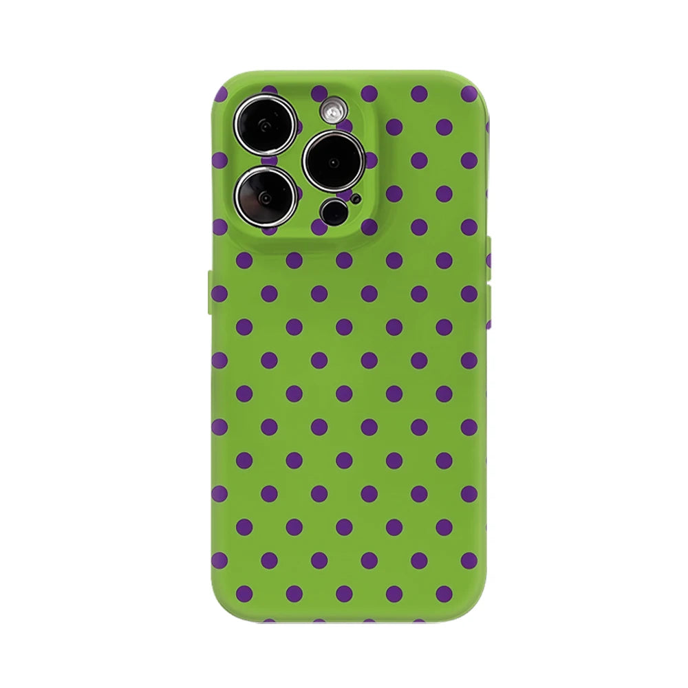 Green Purple Polka Dots IPhone17 Must-Haves Phone Case for IPhone 17 16 15 14 13 12 11 Pro Max Plus Double-layer Back Cover